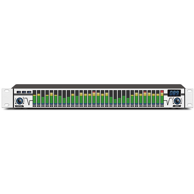 EQ-A31 Professional 31 Band Equalizer Digital Equalizer (Silver) for Stage Home