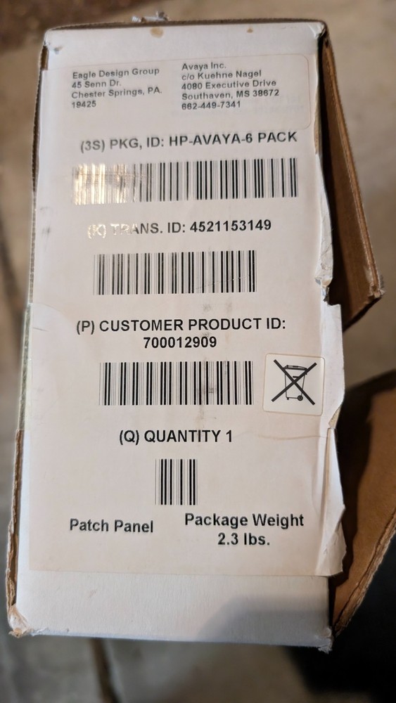 New Open Box Avaya 24-Port Rack Mount Patch Panel (700012909)