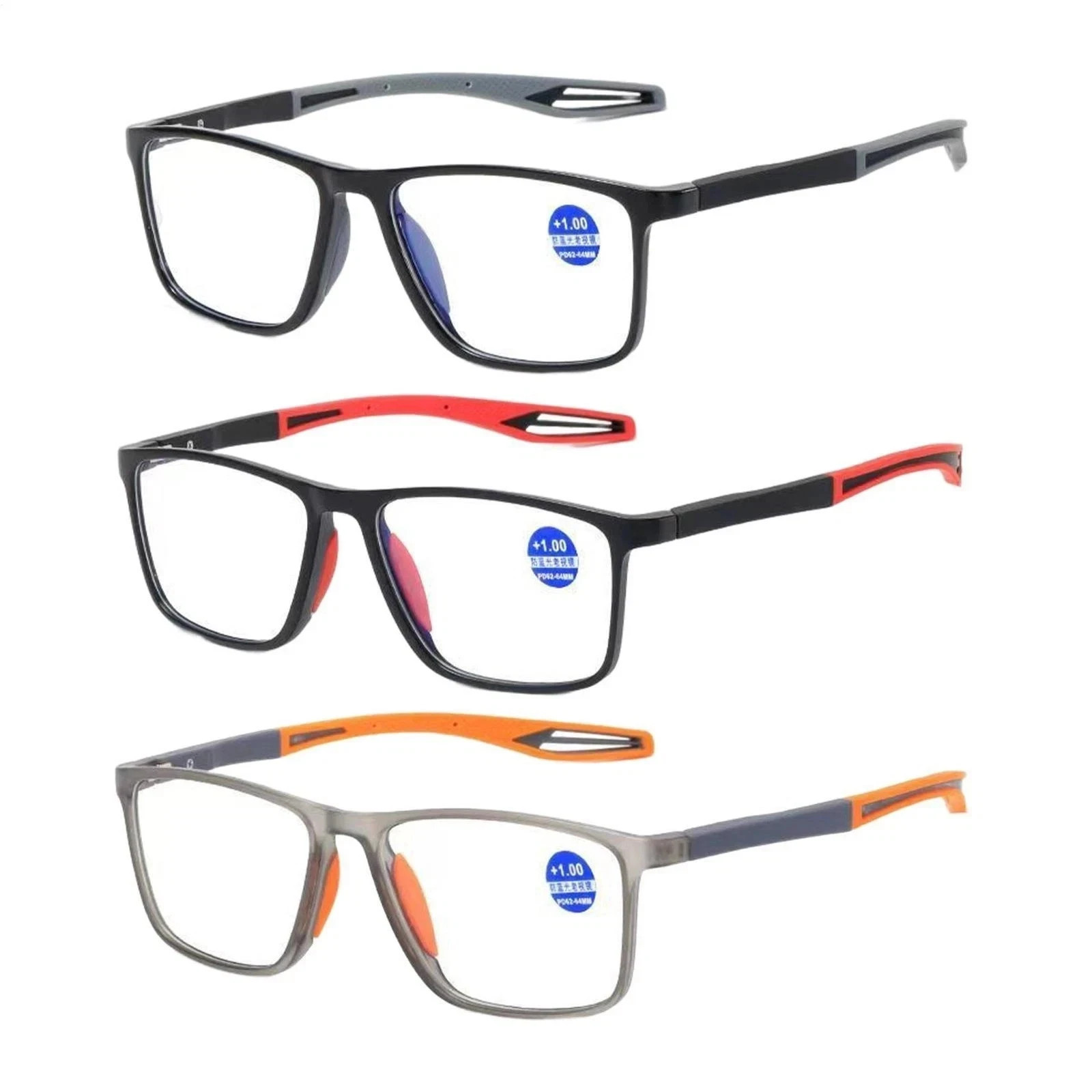 Manly Kicks Reading Glasses, Men's Sports Ultra-Light Anti-Blue Light Presbyopic