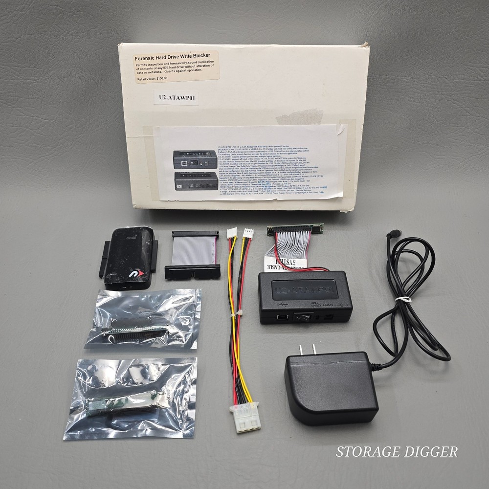 Vintage Forensic Hard Drive Write Blocker U2-ATAWP01, Connected USB2.0, Boxed