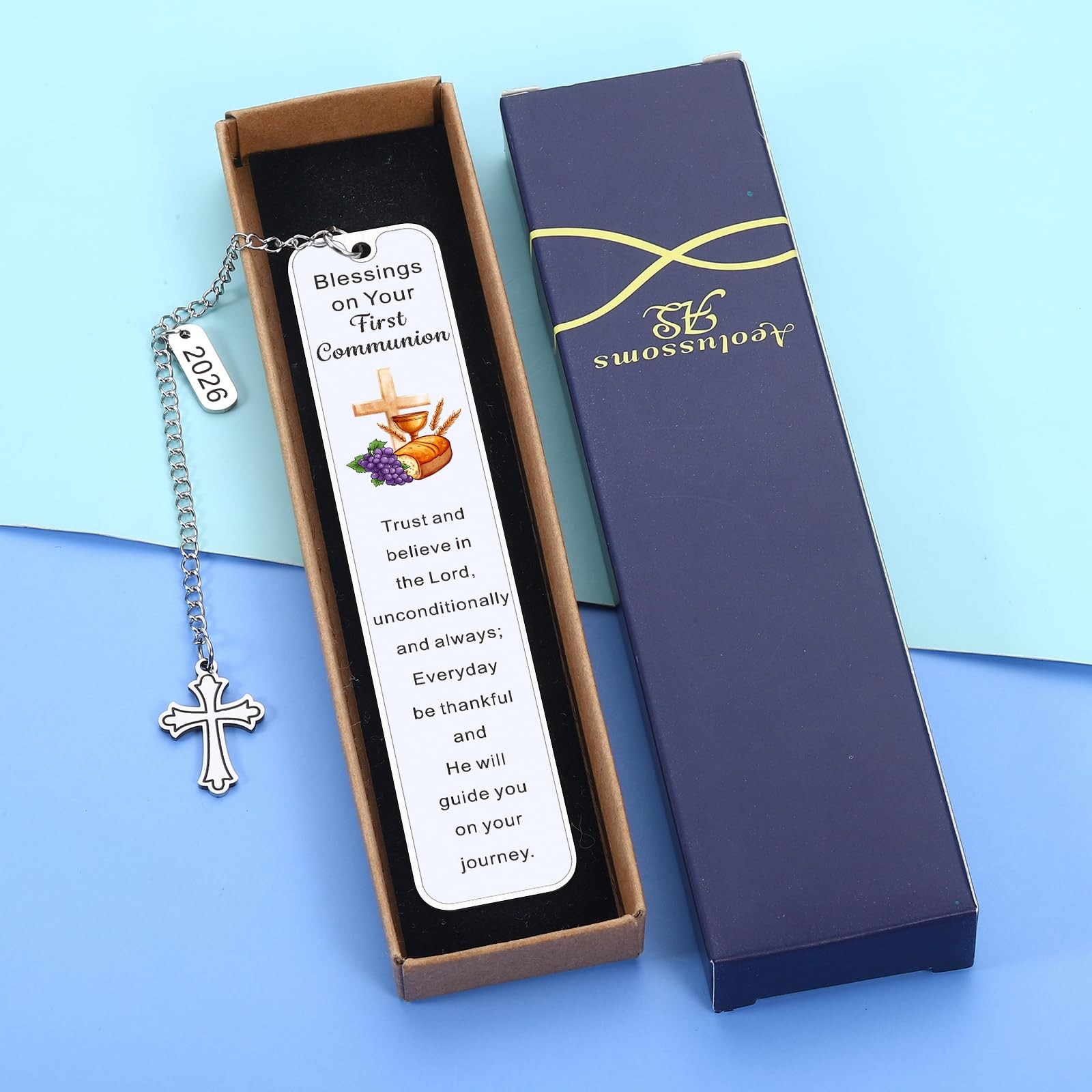 First Communion Gifts for Girls Boys 2026 medium, Silver