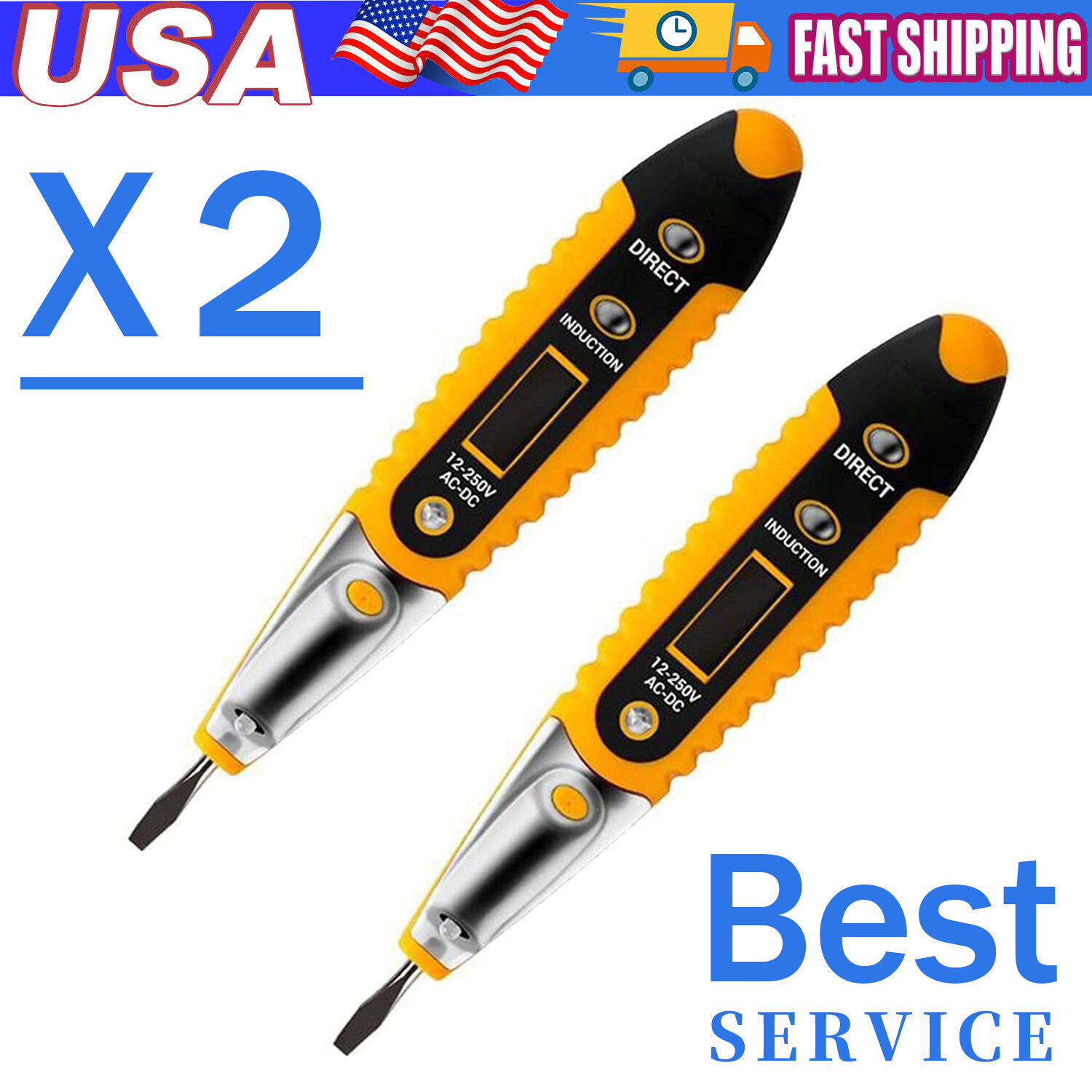 Voltage Electric Tester Volt Detector Test Pen AC DC Non-Contact Sensor 12-1000V