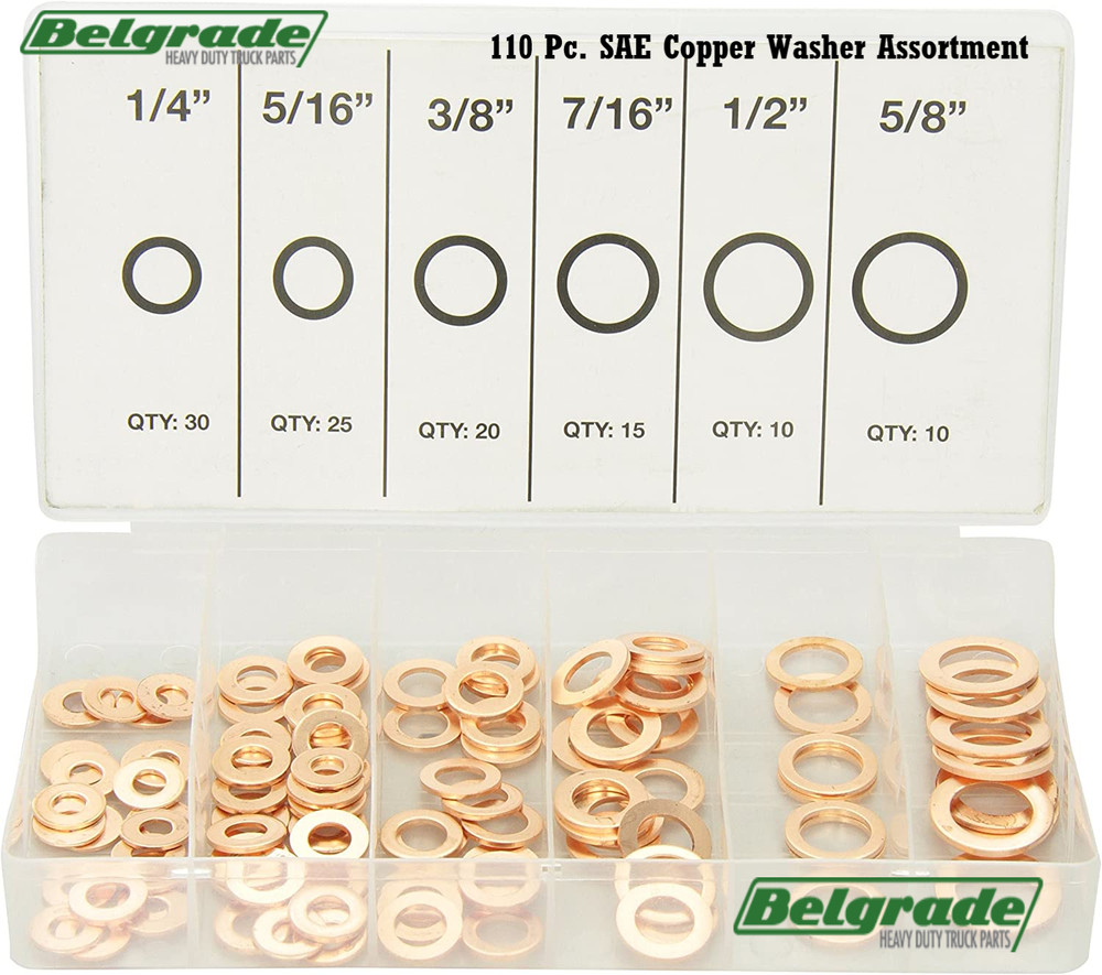 110 Pc. Copper Washer Assortment Kit Ref# ATD-359