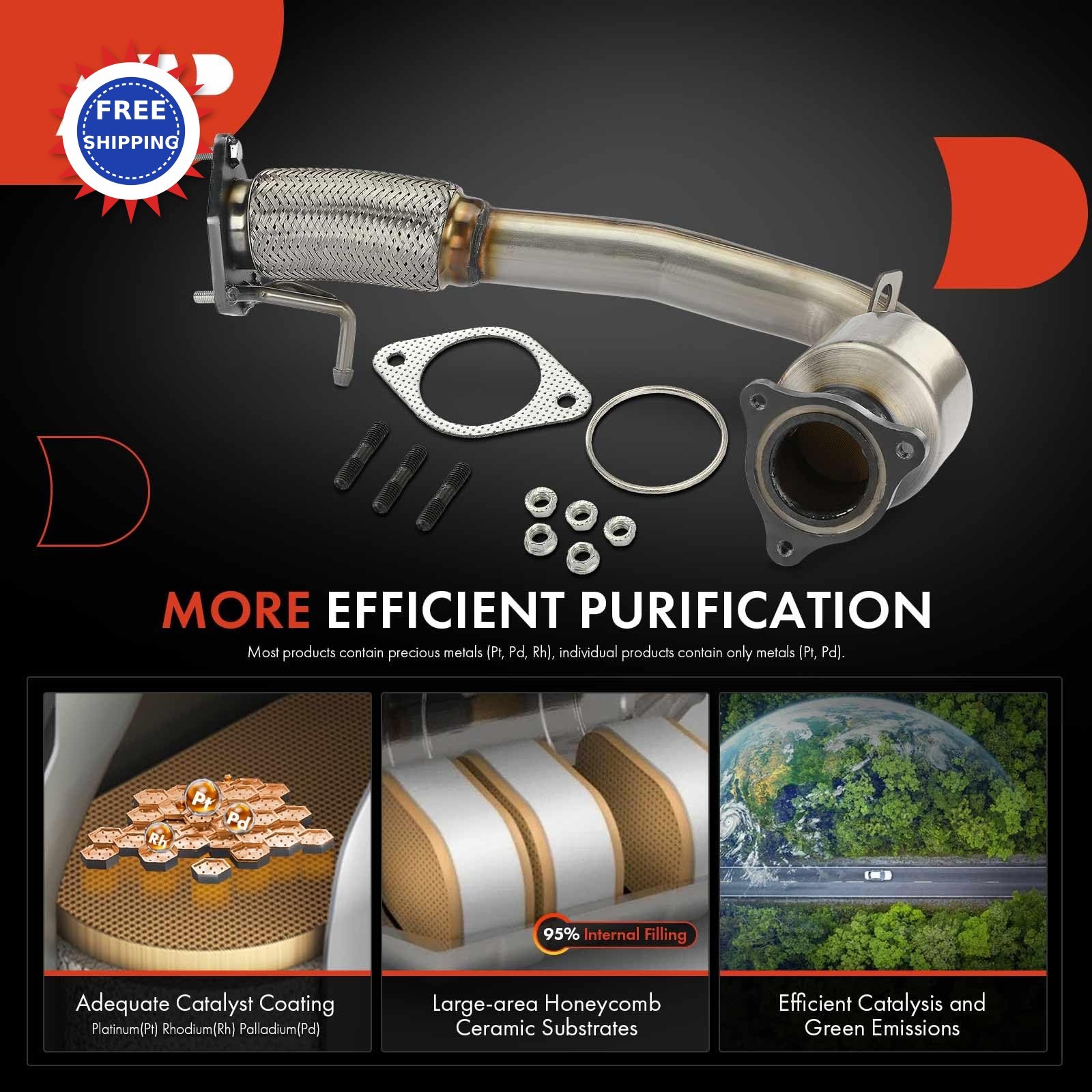 Catalytic Converter Front Direct Fit Chevy Equinox Terrain 2010-2017 2.4L Models