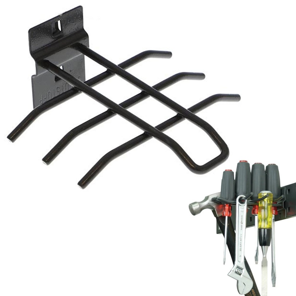 6-Peice Stout Stuff Universal Steel Tool Rack Mount Bar Organizer