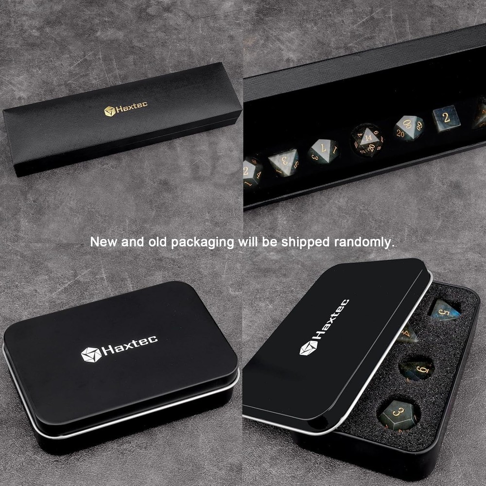 Opal DND Dice Set Gemstone Polyhedral Dice with Premium Dice Case for D&D wit...