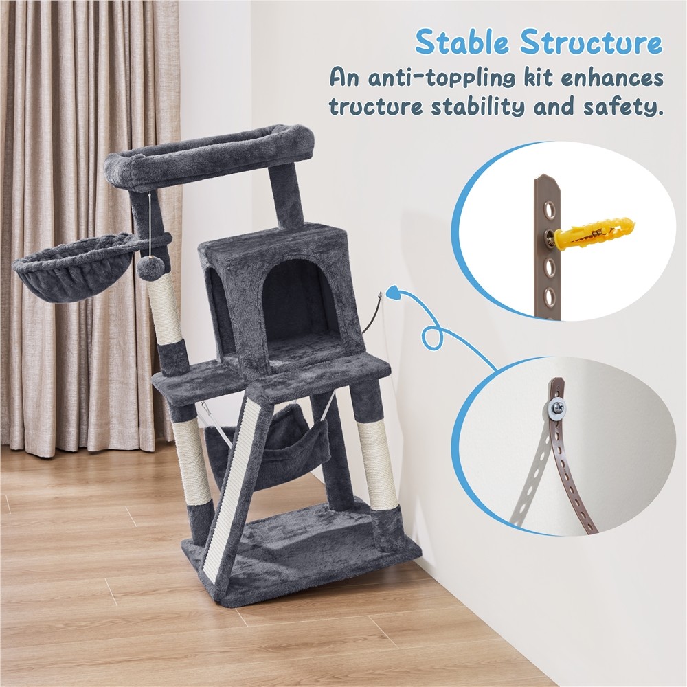 40inch Cat Tree Cat Condo with Sisal-Covered Scratching Board/Posts