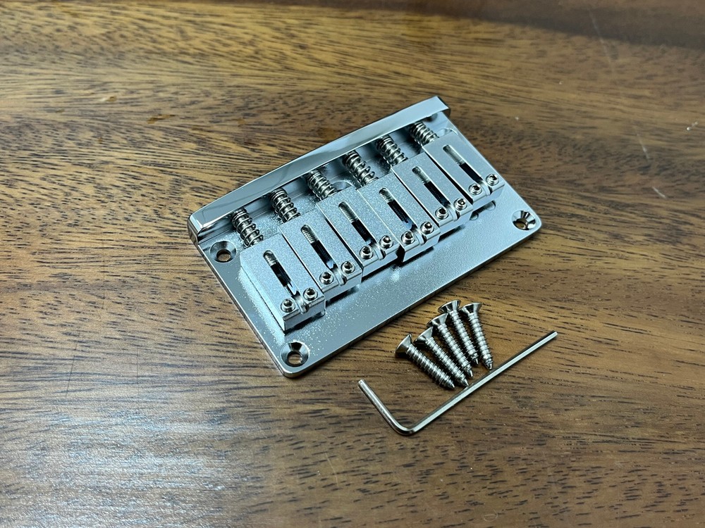 ALL Brass 6-string Guitar Bridge 2-1/16" Chrome