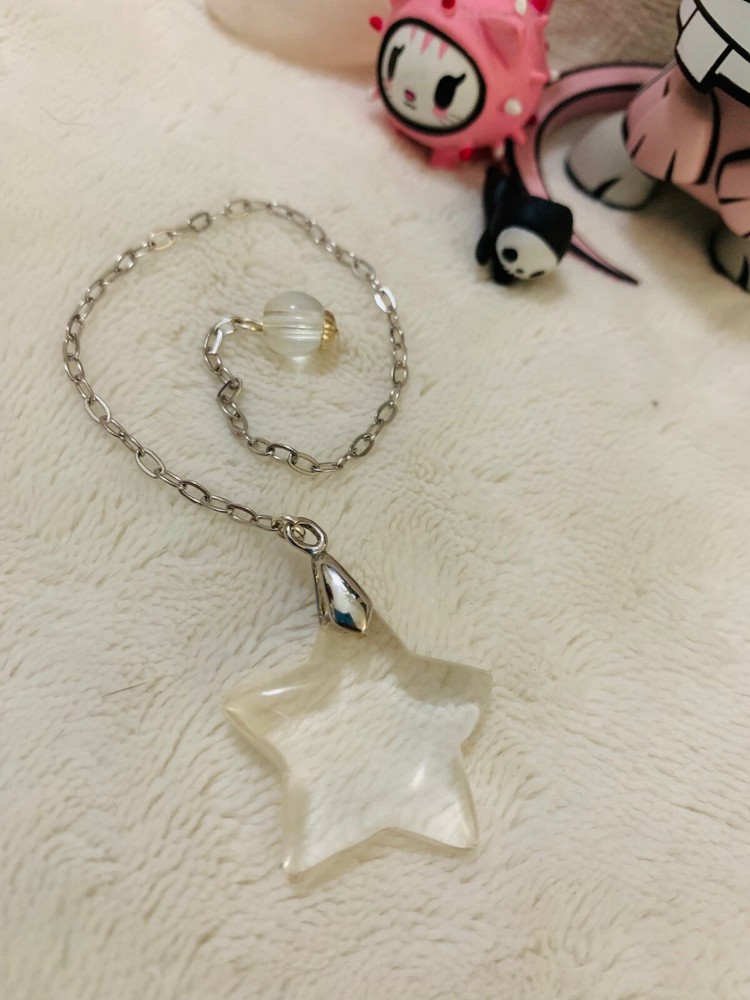 Star Clear Glass Dowsing Pendulum Dowsing, amplifying, restore focus & transform