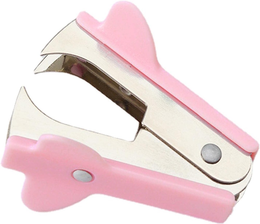 Pink Staple Removers Modern Plastic Pullers Non-Slip Handle Easy-Grip 3 PCS
