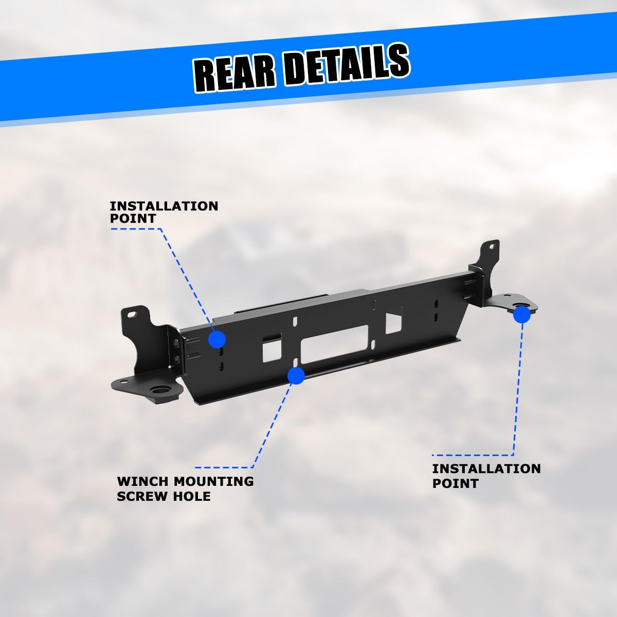 Nixon Offroad Bumper Winch Plate Winch Mounting Plate with Flip-up Licence Plate