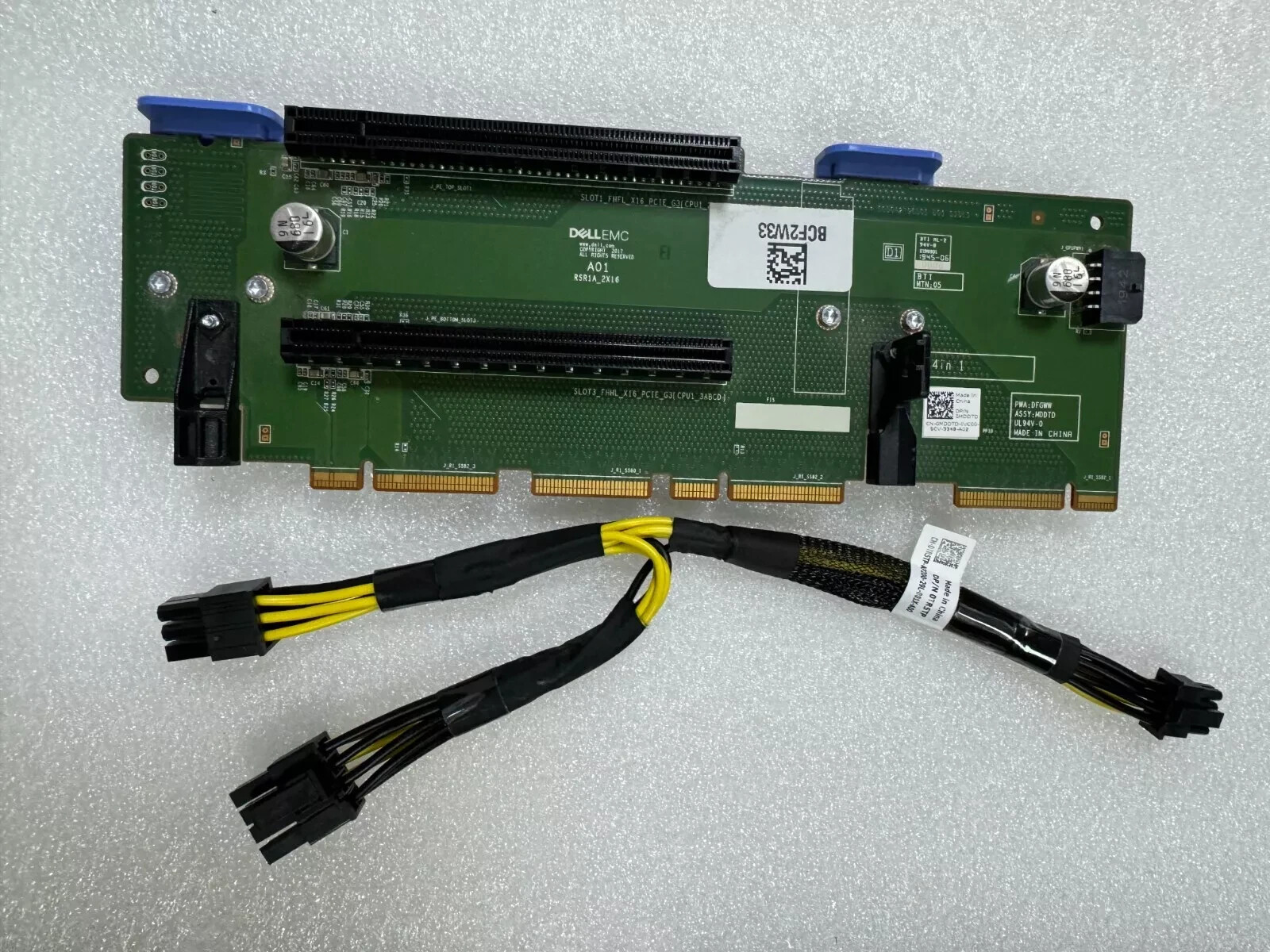 DELL EMC SERVER R740 R740xd SHROUD RISER 1 GPU CABLE KIT RFFDP MDDTD 0RFFDP