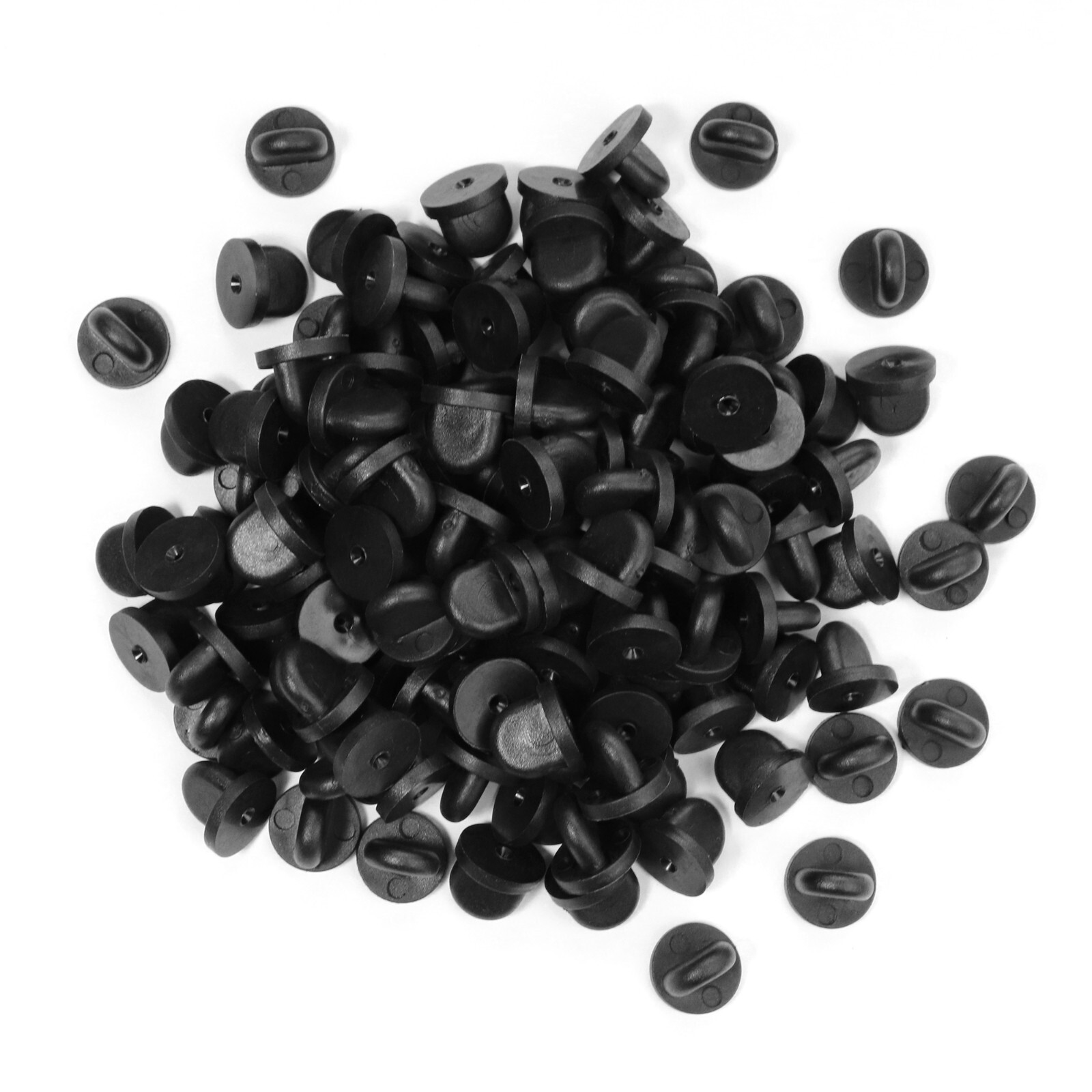 250pc Rubber Pin Backs Black PVC Pin Keepers Pin Cap Replacement Uniform Badges