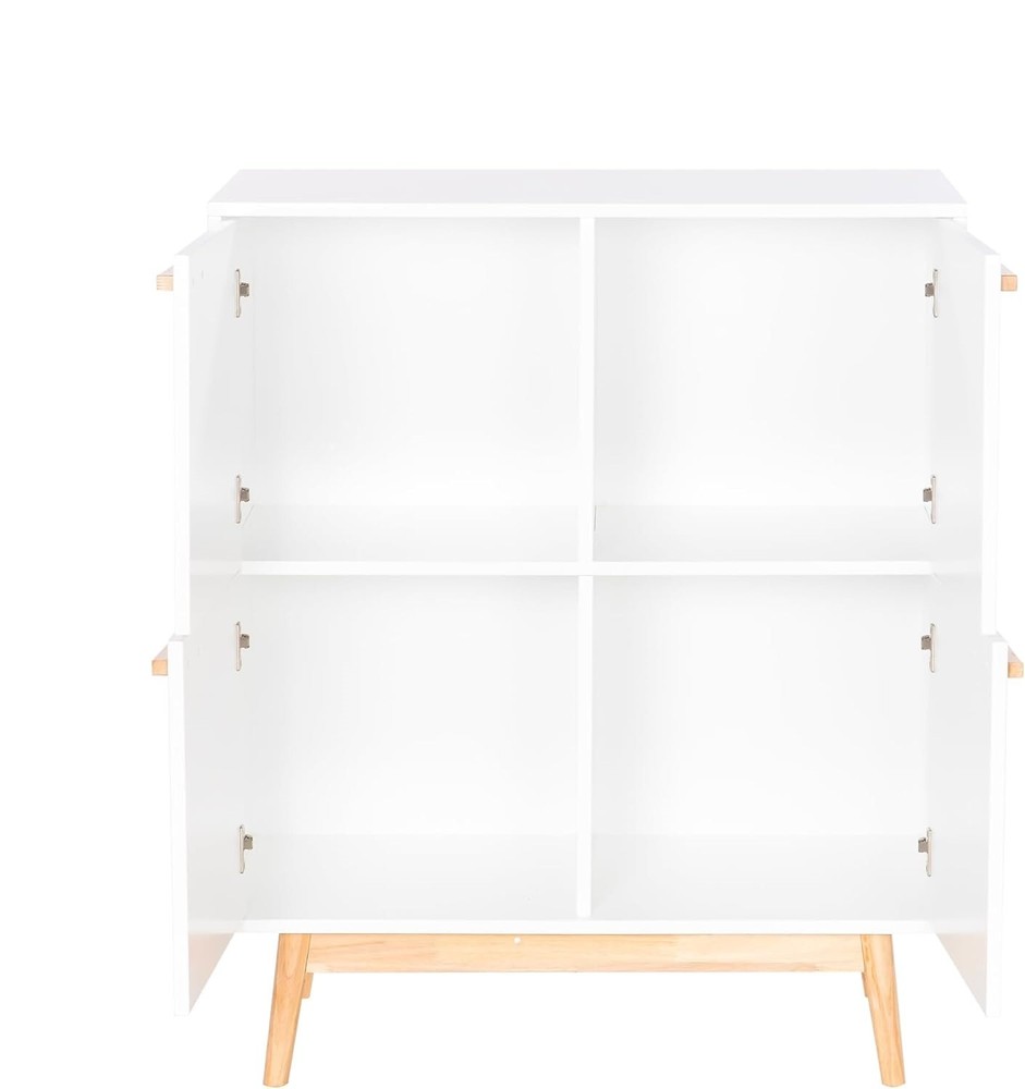 Modern Sideboard Buffet Cabinet Kitchen Storage Cabinet with 4 Doors Solid Wood