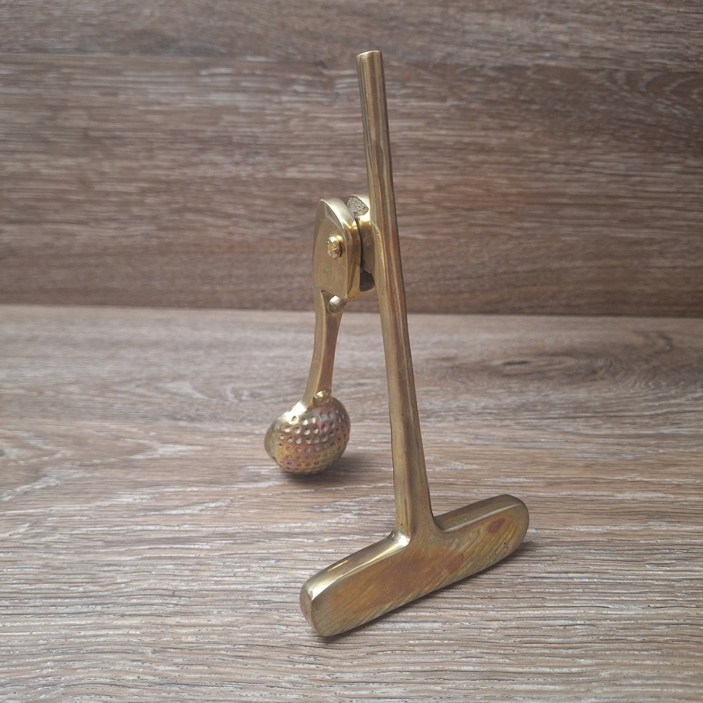 Vintage Penco Solid Brass Golf Putter And Ball Door Knocker