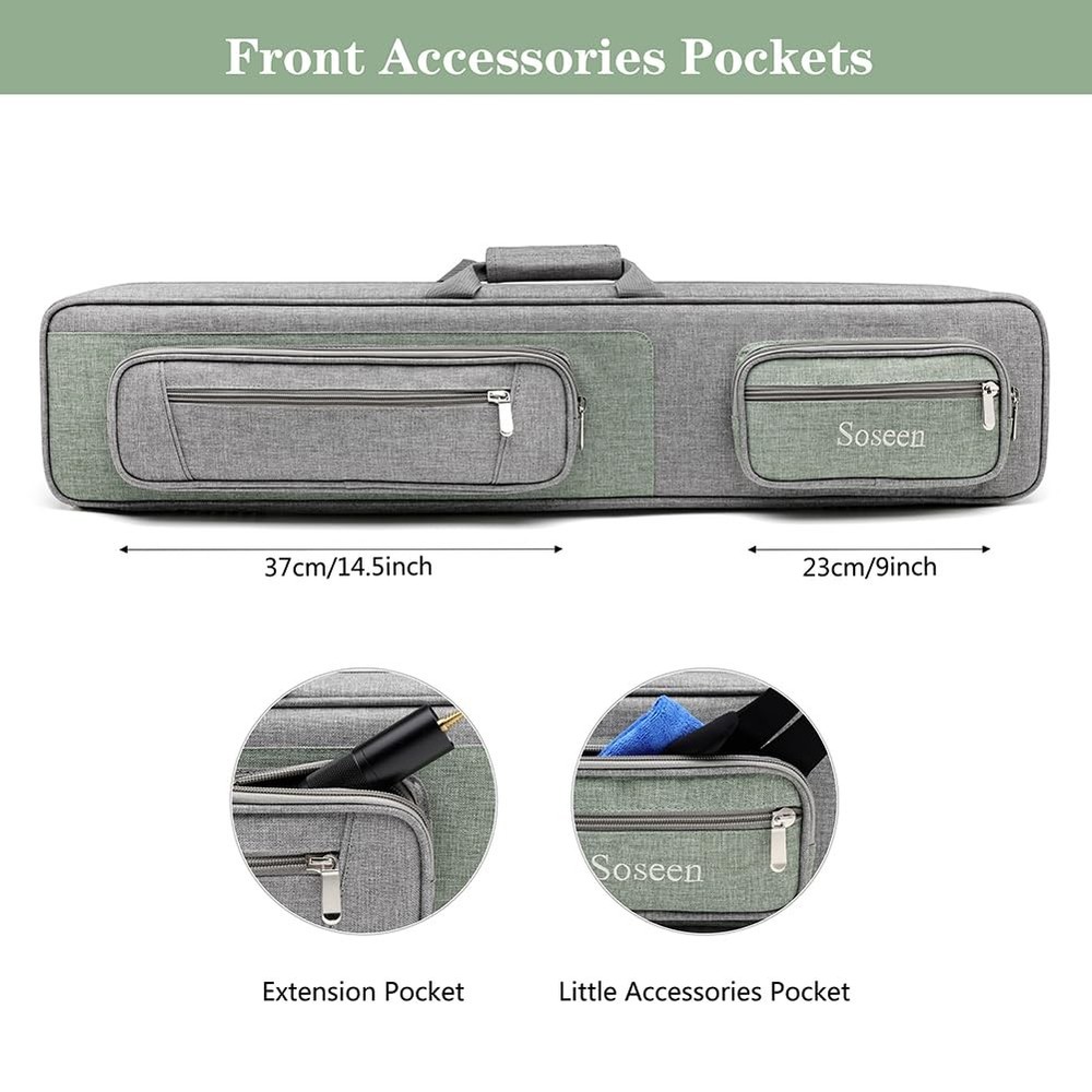 32inch Pool Cue Case with 4X4 Design Pool Stick Bag with Backpack Strap,Holds...