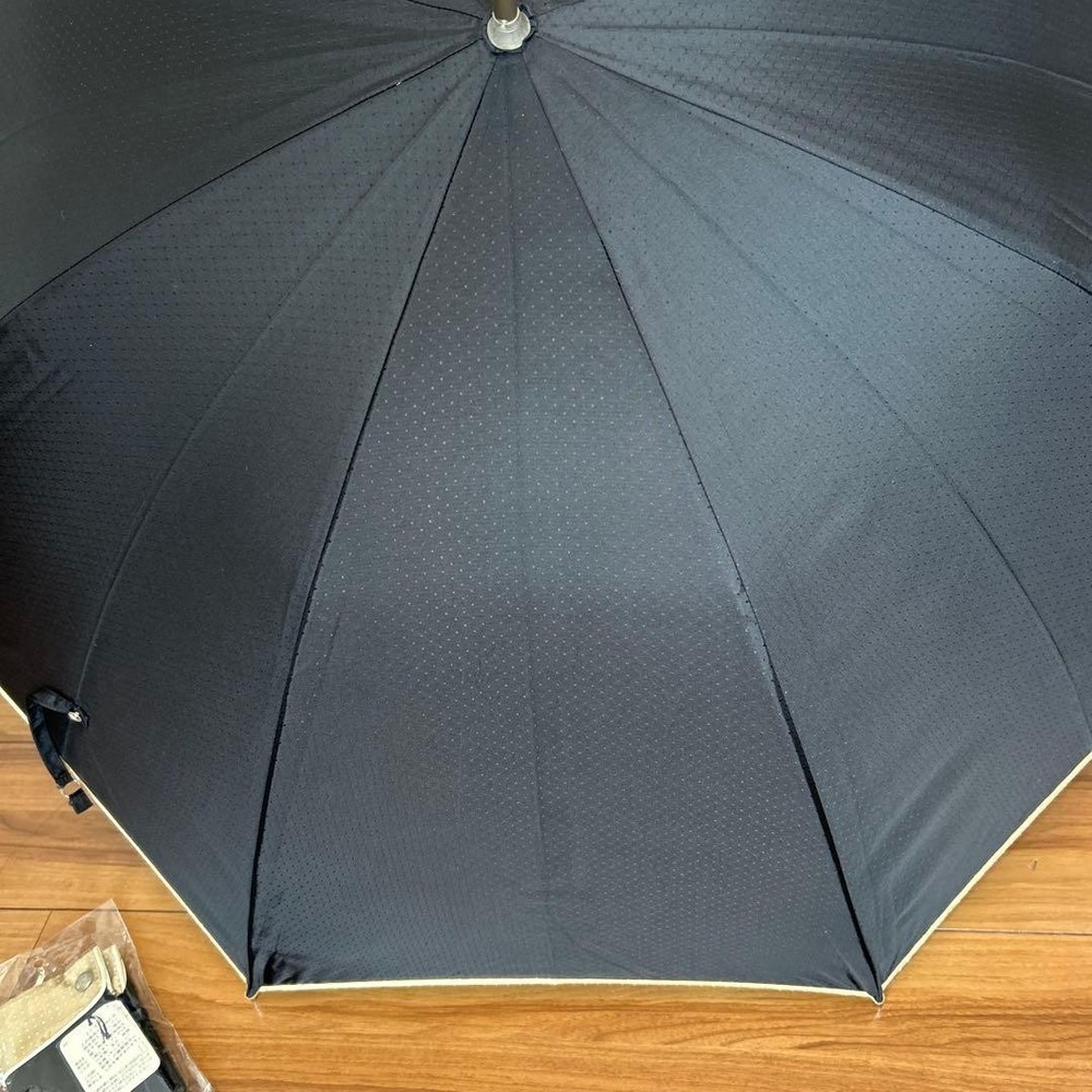 BURBERRY Long Umbrella Black Check Pattern Rain Shield Authentic Rare