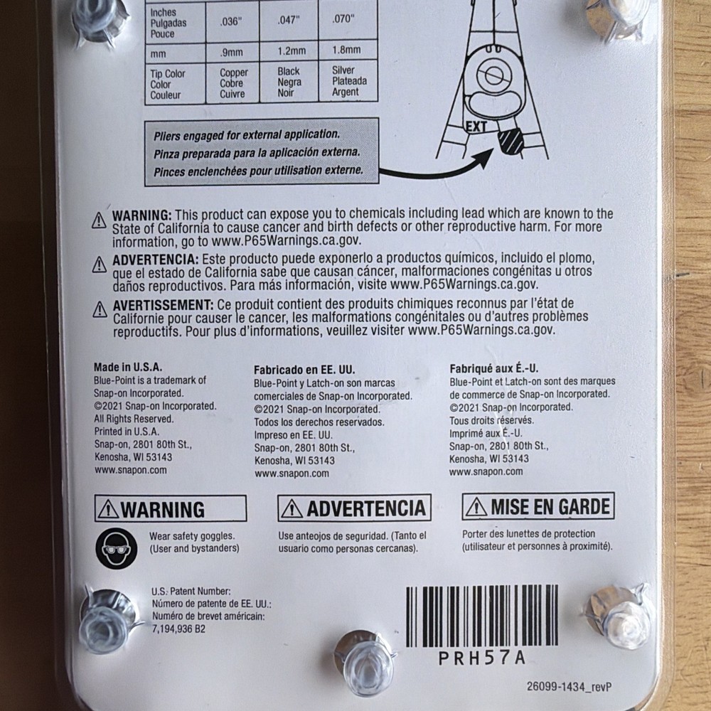 Blue Point Tools Snap Ring Pliers Convertible Internal External PRH57A NEW