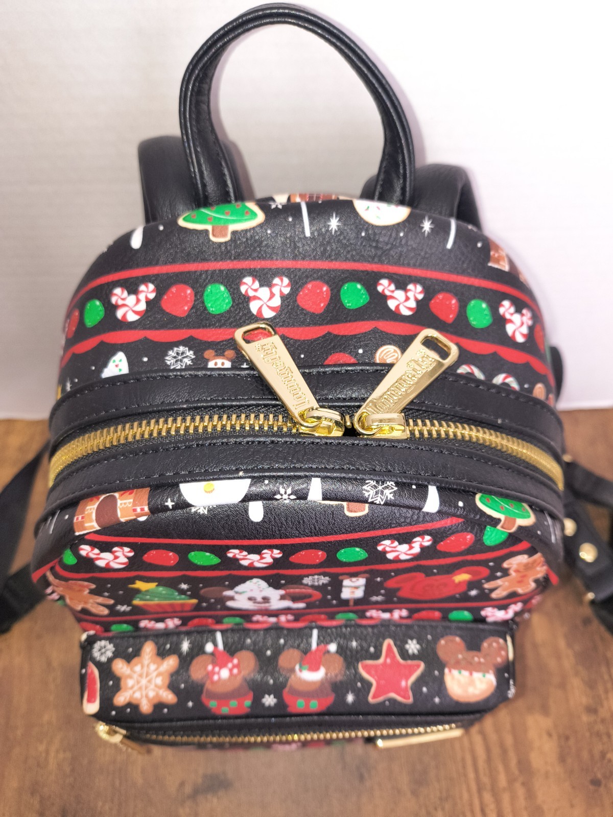 Loungefly Disney Parks Mickey & Minnie Christmas Holiday Snacks Mini Backpack