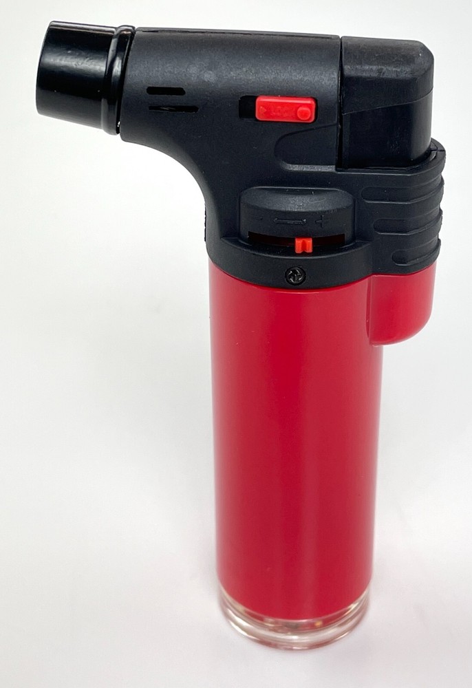 12 Pack Jumbo 4" Single Jet Flame Torch Gun Lighter Refillable Lockable Solid