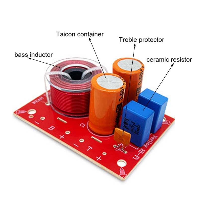 2 Way Frequency Divider Stereo Woofer Loudspeaker Speaker Crossover Filter