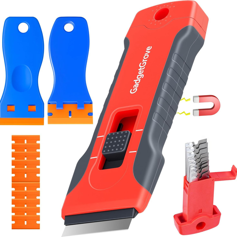 Razor Blade Scraper with 2 Pcs Plastic Scraper