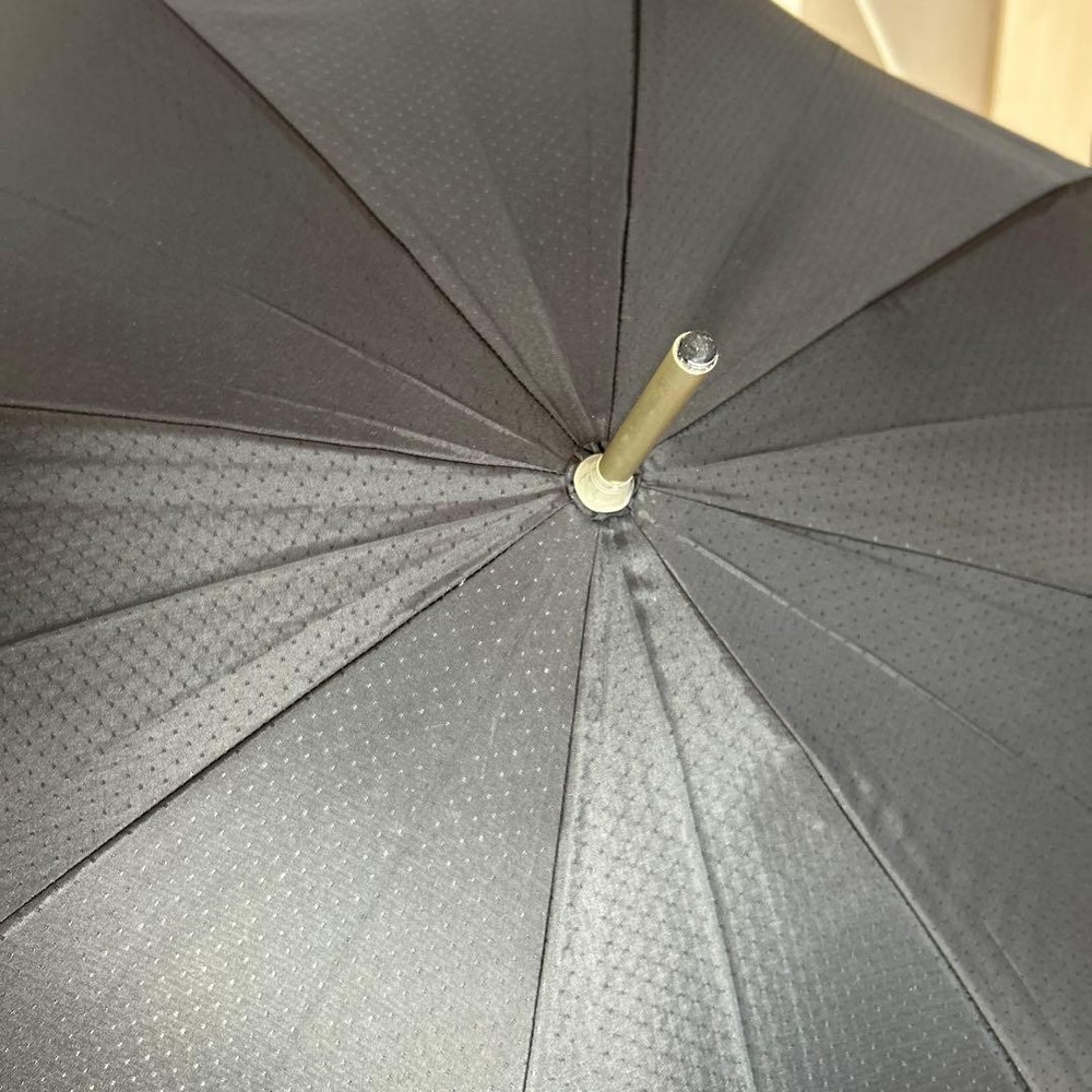 BURBERRY Long Umbrella Black Check Pattern Rain Shield Authentic Rare