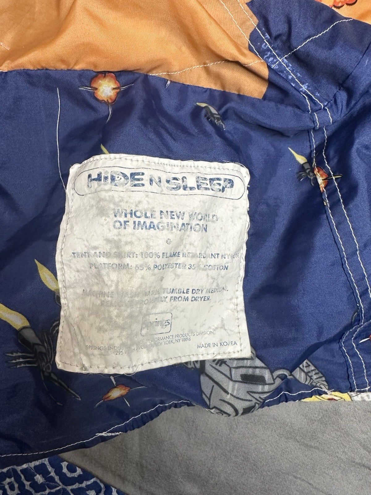 Vintage Transformers 1985 G1 Hide N Sleep Twin Bed Tent Material Only No Frame