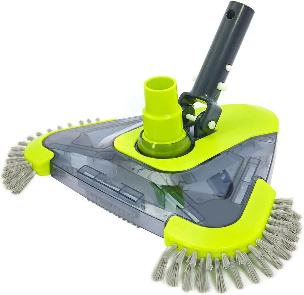 Upgrade Pool Vacuum Head with Side Brush Universal Hose Adapter Triangular