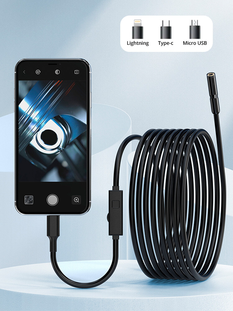 5M 8LED WiFi Borescope Endoscope Snake Inspection Camera for iPhone Android iOS