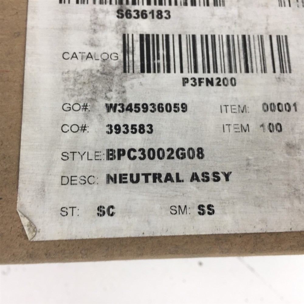 Eaton P3F2N200 Neutral Assembly
