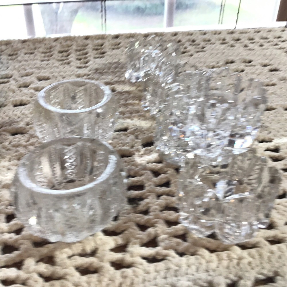 12 antique crystal open salts