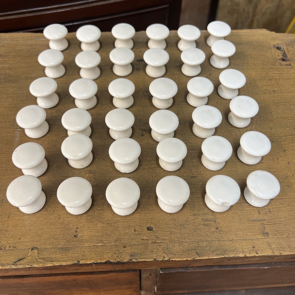 36 White Porcelain Apothecary Knobs