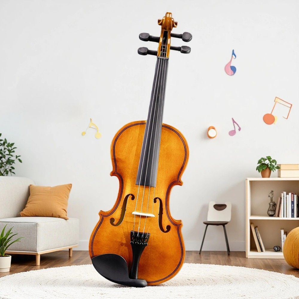 3/4 Size Acoustic Beginner Violin Set - Shoulder Rest, Strings Set, Natural