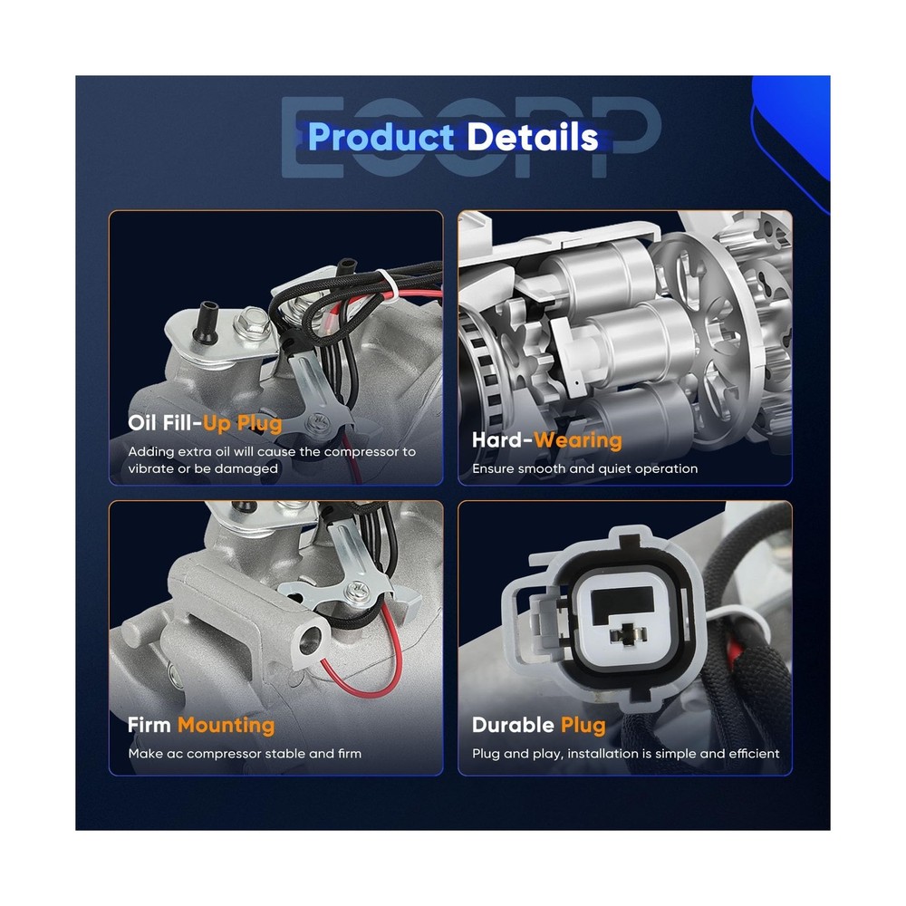 ECCPP AC Compressor 2002-2006 for CR-V CRV 2.4L AC Compressor with Clut...