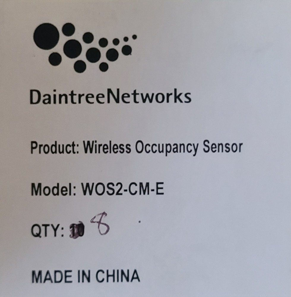 GE DaintreeNetworks Wireless Occupancy Sensor - WOS2-CM-E (QTY 8)