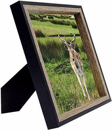 8x8 Picture Frame Deep Split Molding Easel Stand for Table/Desk Display Photo
