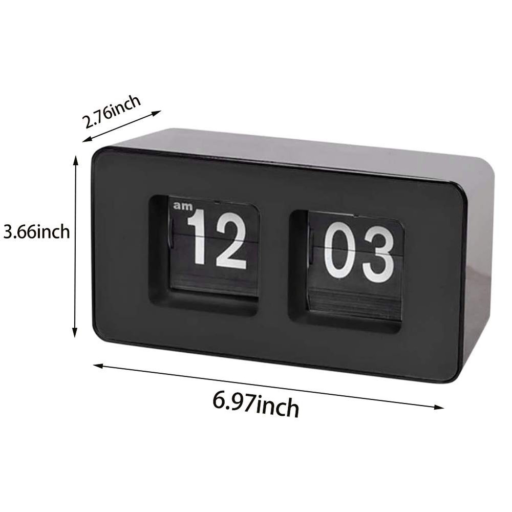 ZROSIN Automatic Flip Clock, Retro Nostalgic Clock,Digital Desk Small, Black