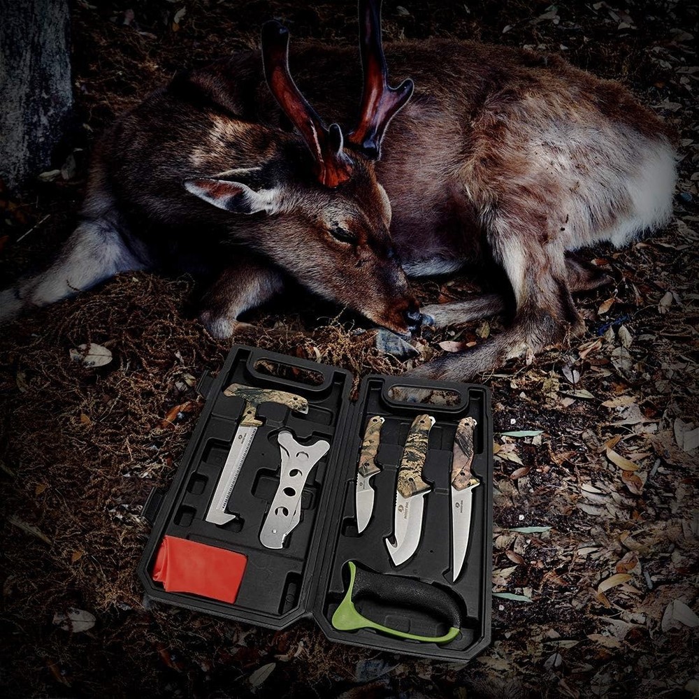 Hunting Field Dressing Kit Portable Butcher Game Processor Set 8-Piece