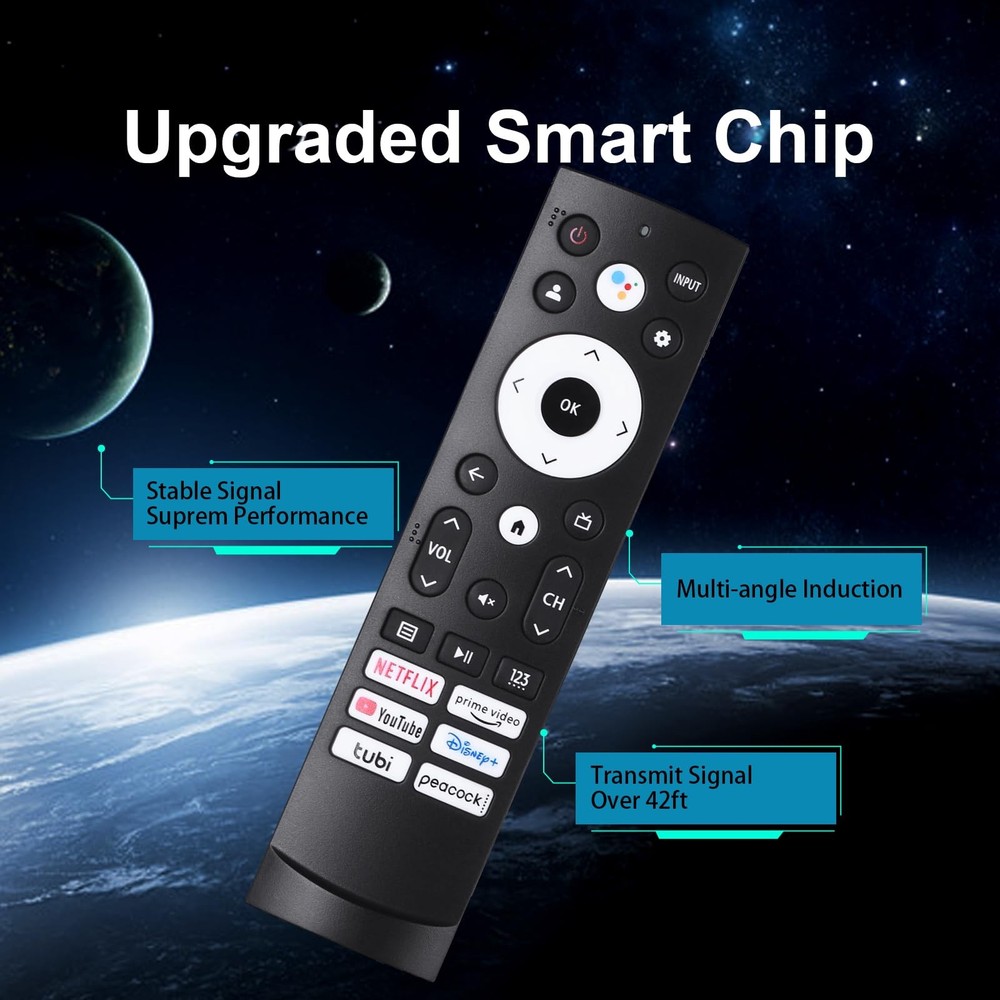Replacement Remote Control Compatible with Hisense Google 4K Style - 1 Black