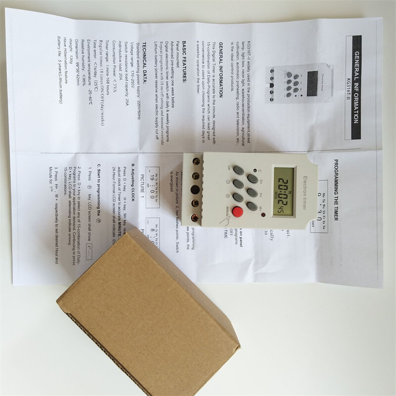 Programmable 220V Din Rail Digital LCD Timer Switch Control KG316T-II S190