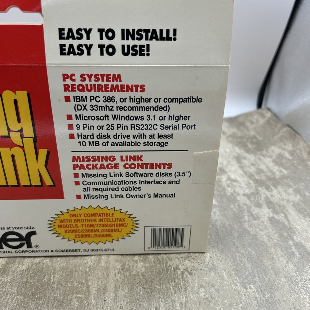 Vintage Brother Missing Link Model PCI-1 Modem Scanner Printer Software 1994