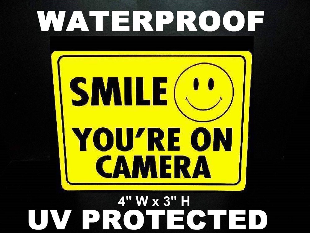SMILE SURVEILLANCE HOME SECURITY VIDEO CAMERA WARNING STICKER DECALS