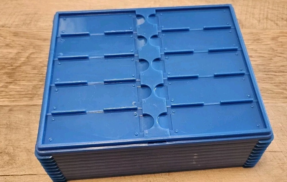 Plastic Microscope Slide Tray 10 Capacity Blue (10 Pack) 5PTL3