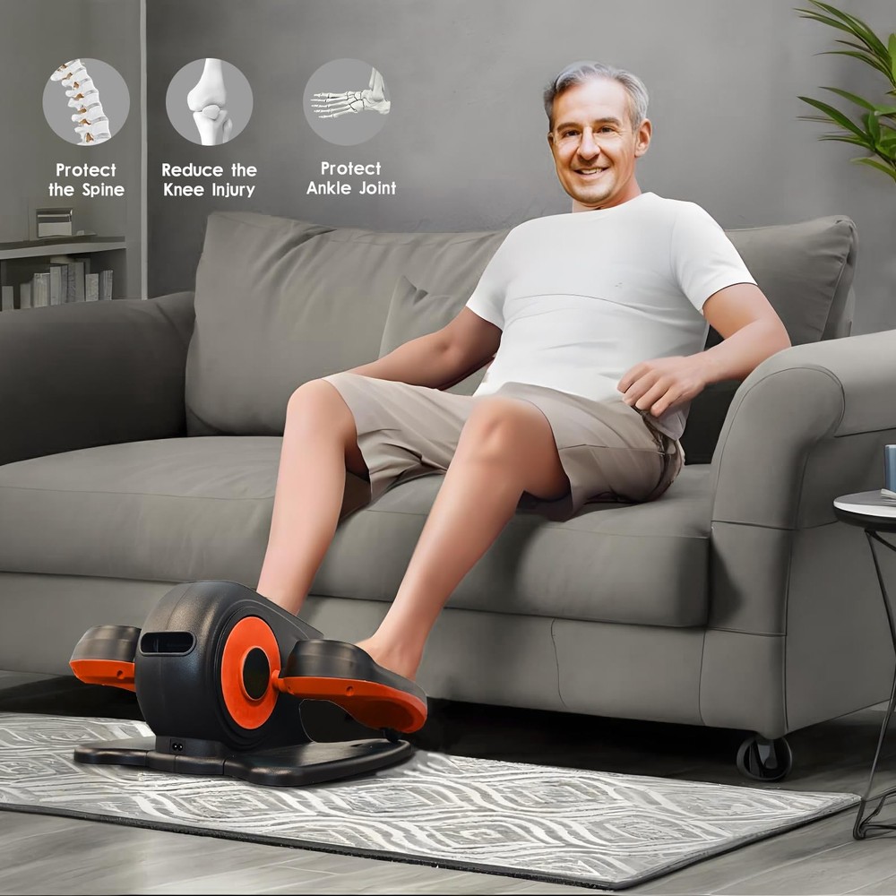 Under Desk Elliptical Machine,Leg Exerciser While Sitting for Seniors,Quiet &...