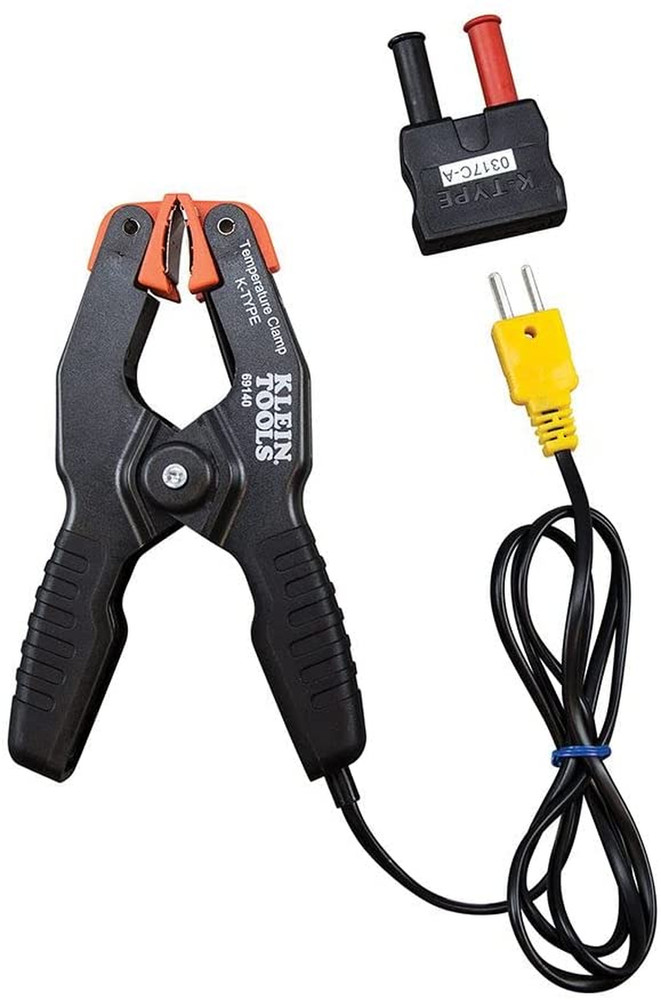 Klein Tools 69140 K-Type Thermometer, Pipe Temperature Clamp for HVAC, Measures
