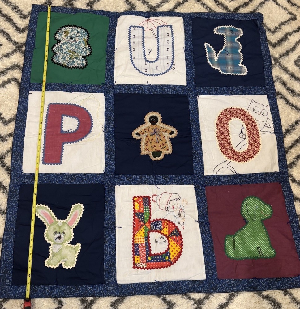 Handmade Quilt Blue Approximately 51”x46”