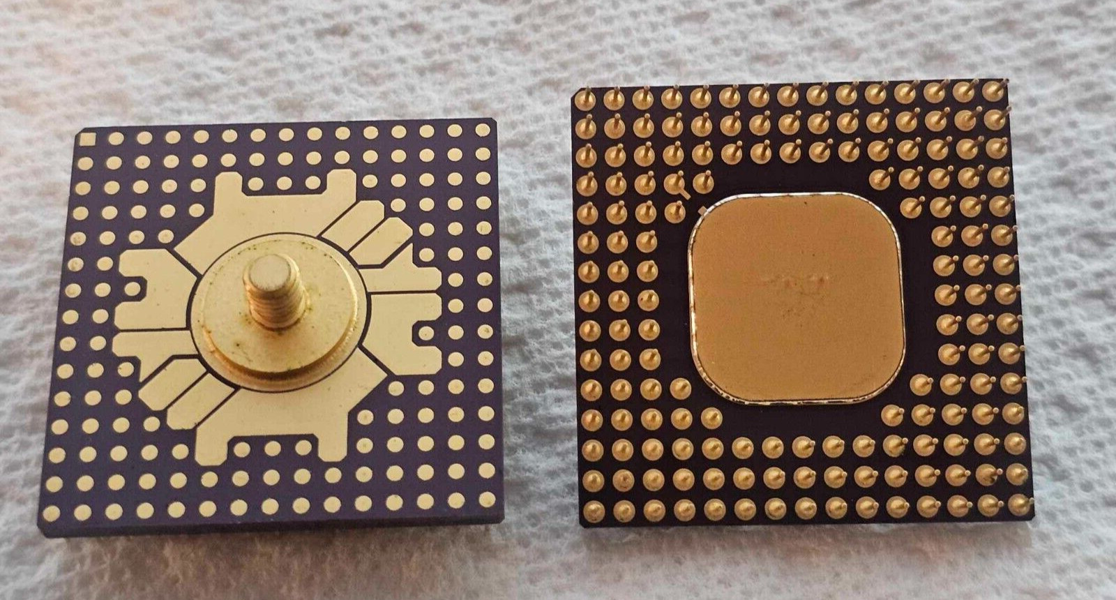 2x Vintage Military Army Aerospace Gold Purple Ceramic Dual Port High Speed Ram