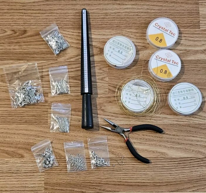 Ring Measuring Stick Chain Chainmail Plier Wire Spool Set Bundle