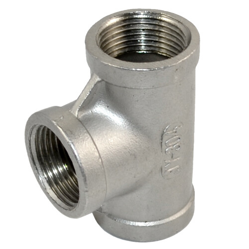 3/4" 3/4 inch NPT Tee T 3 way Female Thread Pipe Fitting Stainless Steel SS 304